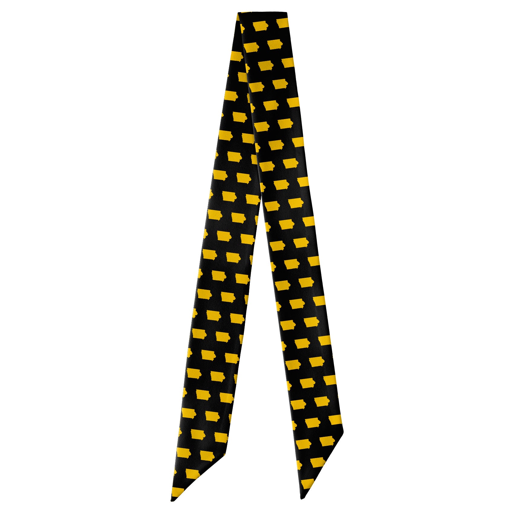 Iowa State Outline Hair Scarf - Full View of Hair Scarf - Knotty Tie Co.