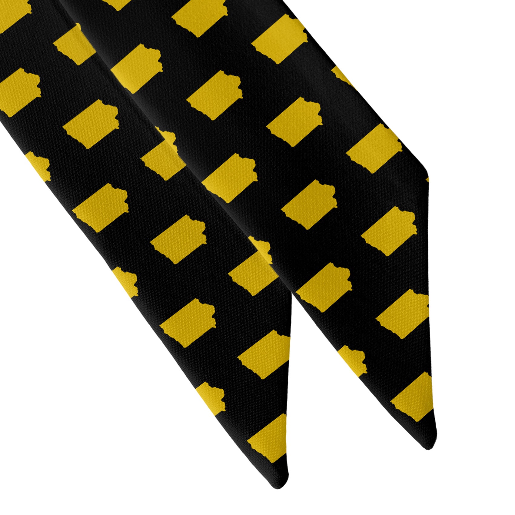 Iowa State Outline Hair Scarf - Scarf Tapered Ends - Knotty Tie Co.