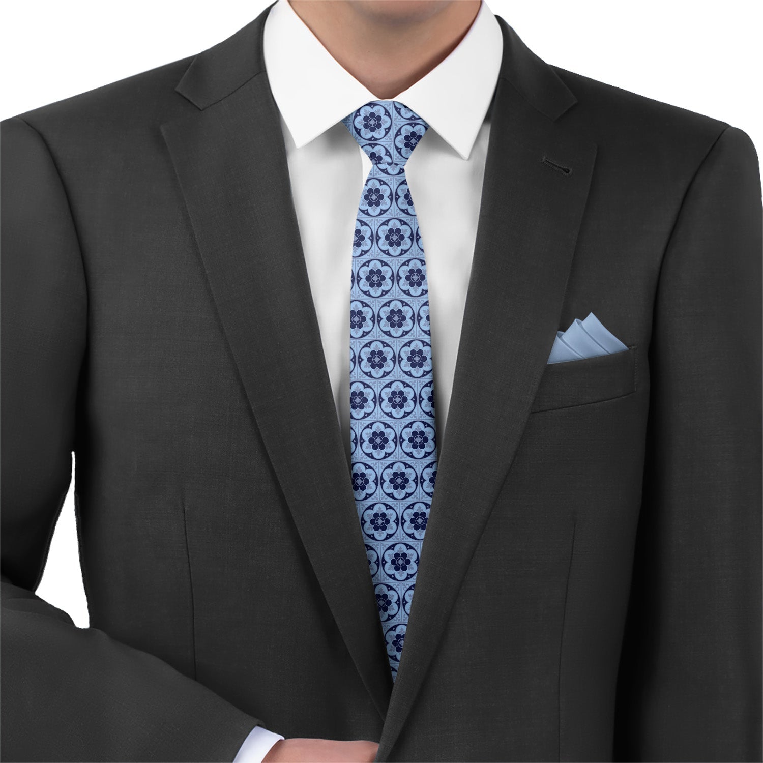 Iron Blossom Necktie - Matching Pocket Square - Knotty Tie Co.