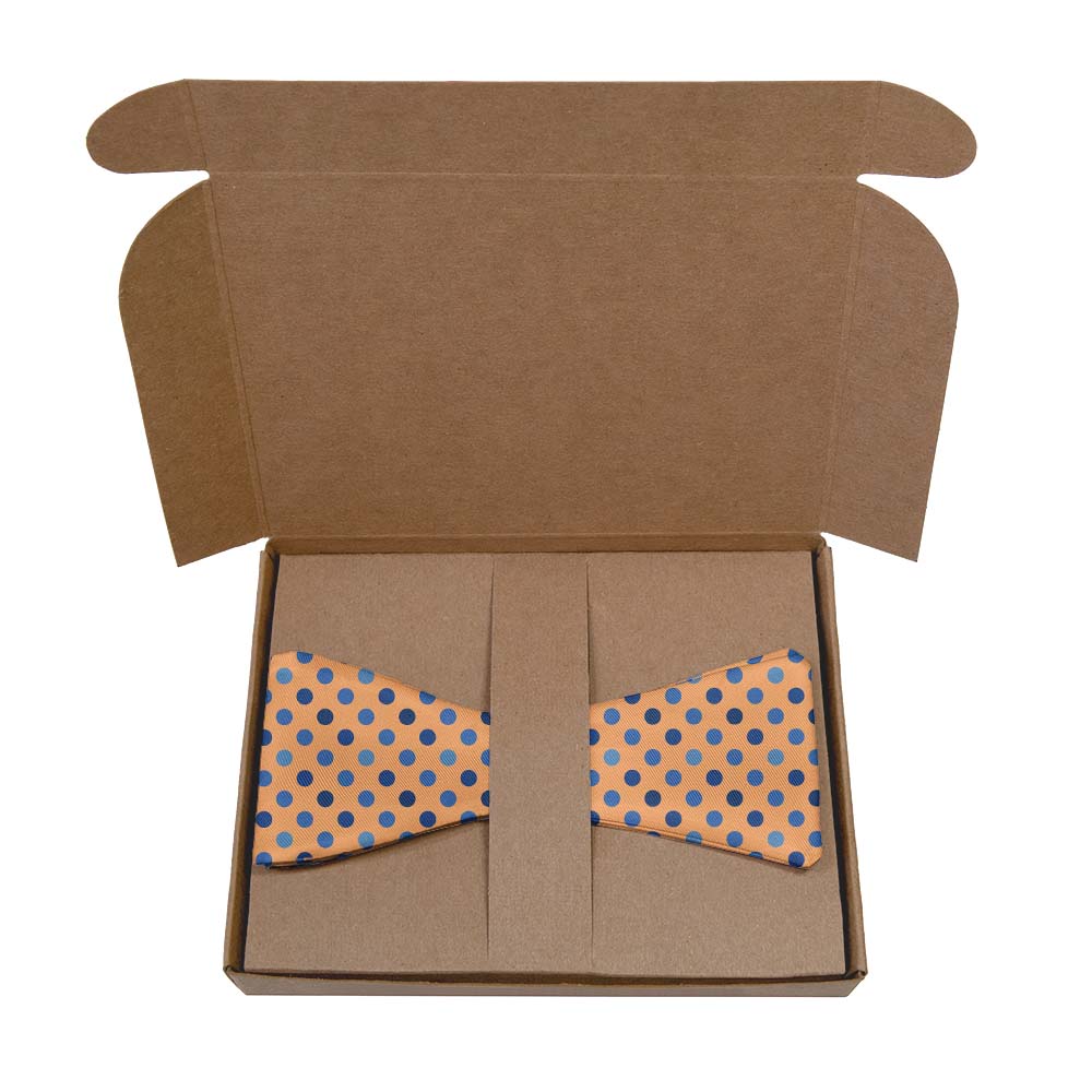 Ithica Dots Bow Tie- Kraft Gift Box Packaging - Knotty Tie Co.