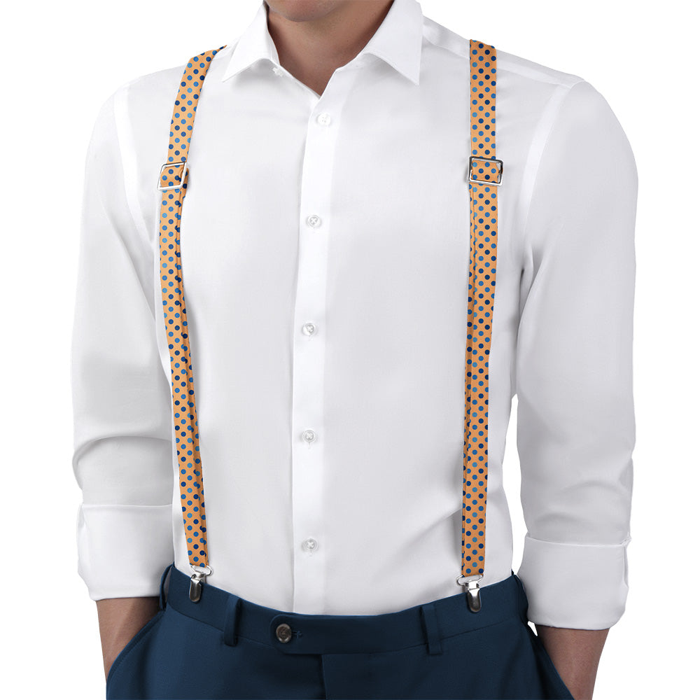 Ithica Dots Suspenders - On Model Back View - Knotty Tie Co.