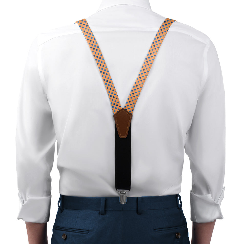 Ithica Dots Suspenders - On Model Front View - Knotty Tie Co.