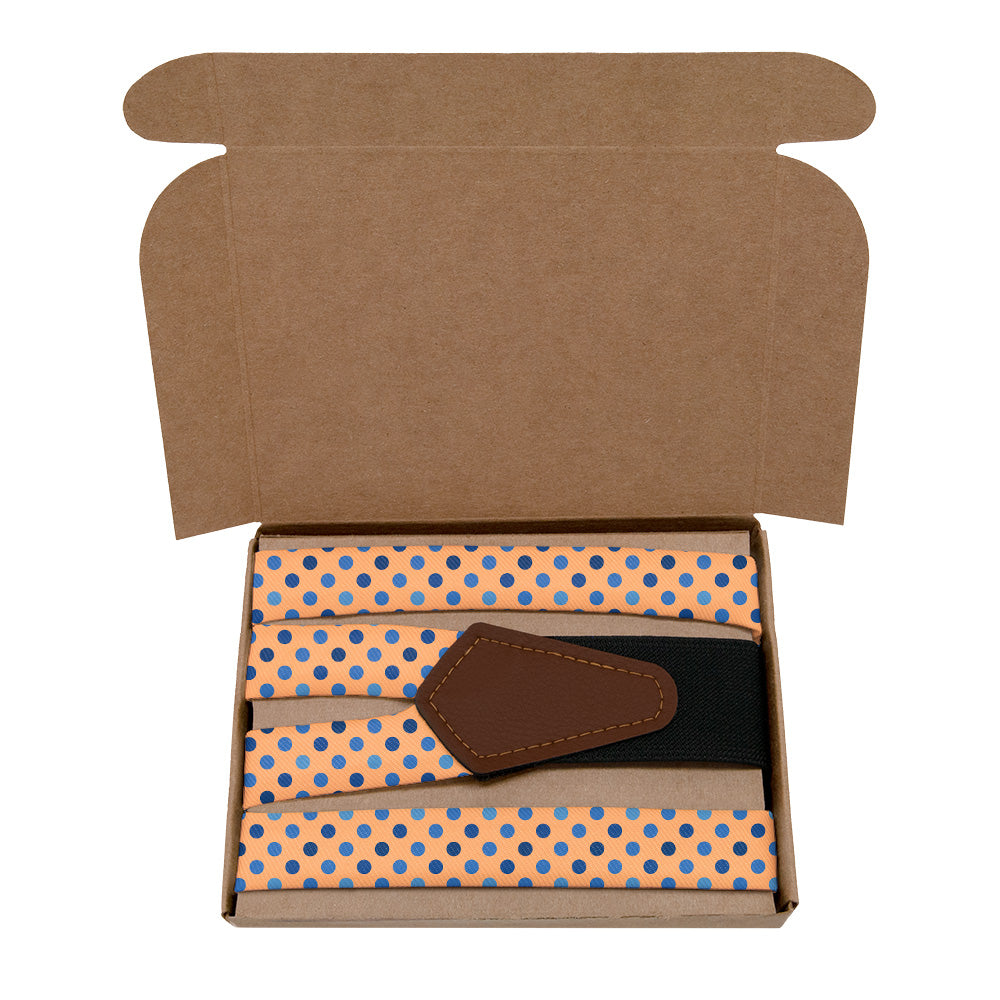 Ithica Dots Suspenders - Kraft Gift Box Packaging - Knotty Tie Co.