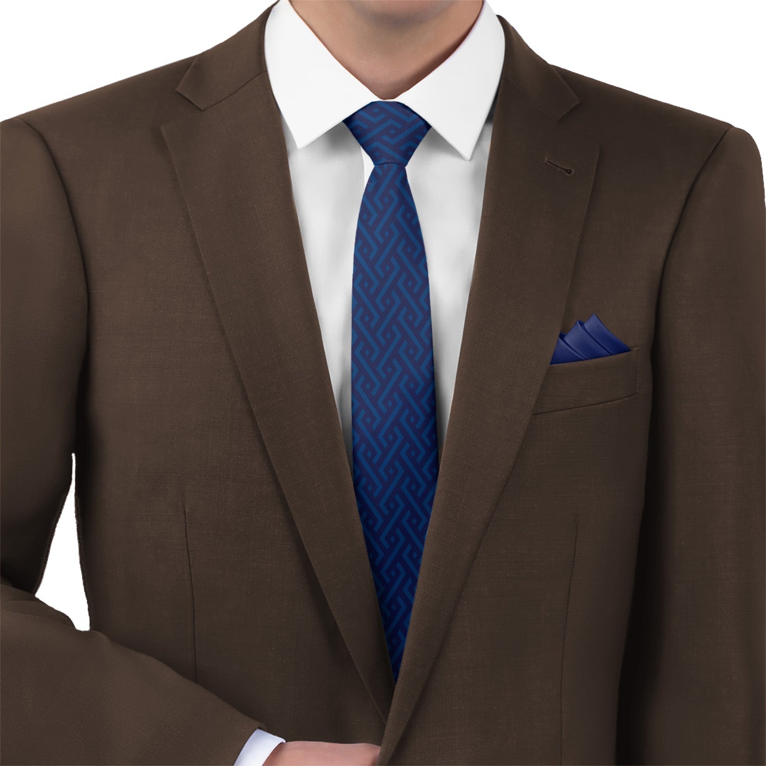 Jarvis Geometric Necktie - Matching Pocket Square - Knotty Tie Co.