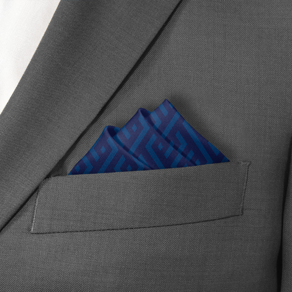 Jarvis Geometric Pocket Square - Stairs Fold - Knotty Tie Co.