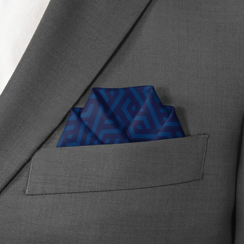 Jarvis Geometric Pocket Square - Scalloped Fold - Knotty Tie Co.