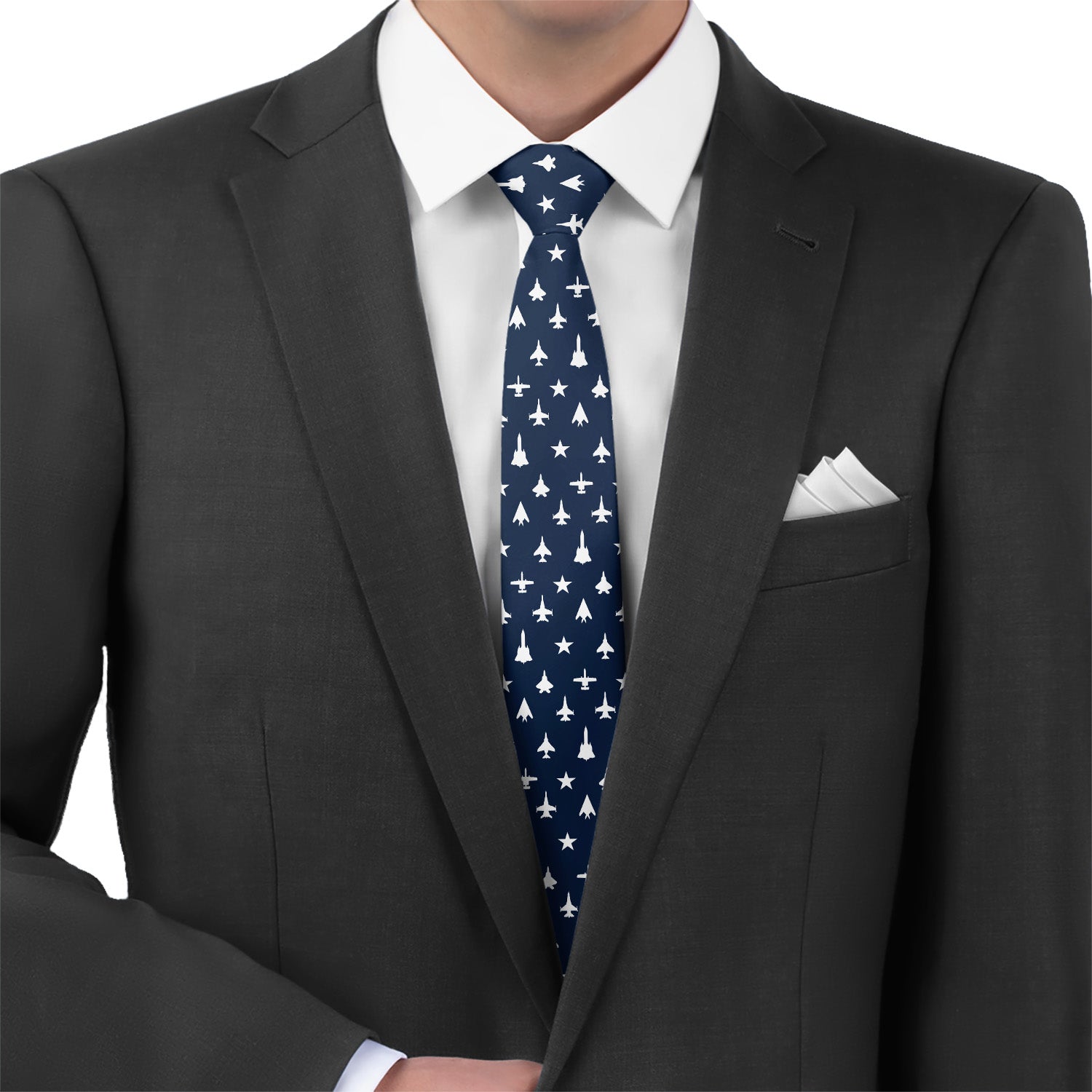 Jets Necktie - Matching Pocket Square - Knotty Tie Co.