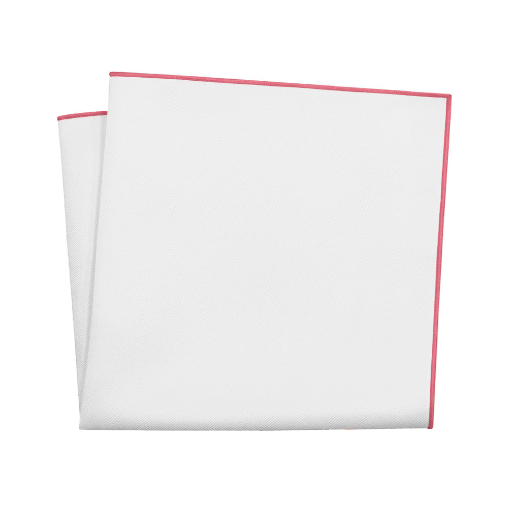 KT Pink Thread Upcycled Pocket Square - Folded 12" Square - Knotty Tie Co.
