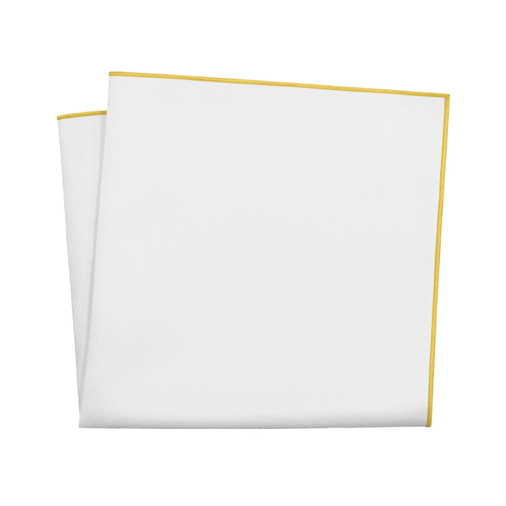 KT Yellow Thread Upcycled Pocket Square - Folded 12" Square - Knotty Tie Co.