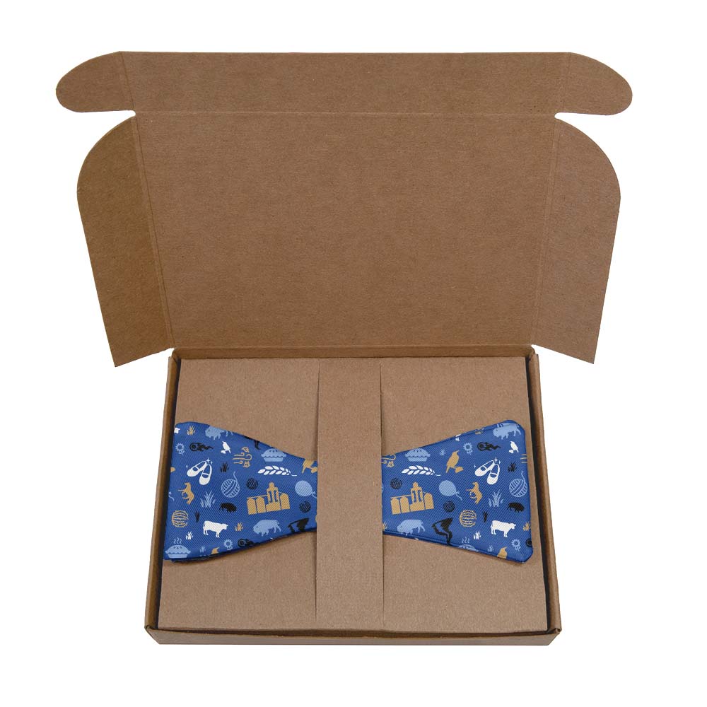Kansas State Heritage Bow Tie- Kraft Gift Box Packaging - Knotty Tie Co.