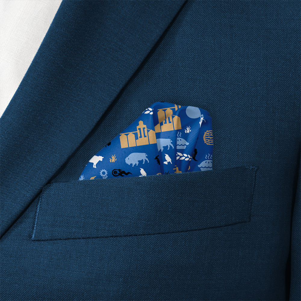 Kansas State Heritage Pocket Square - Wave Fold - Knotty Tie Co.