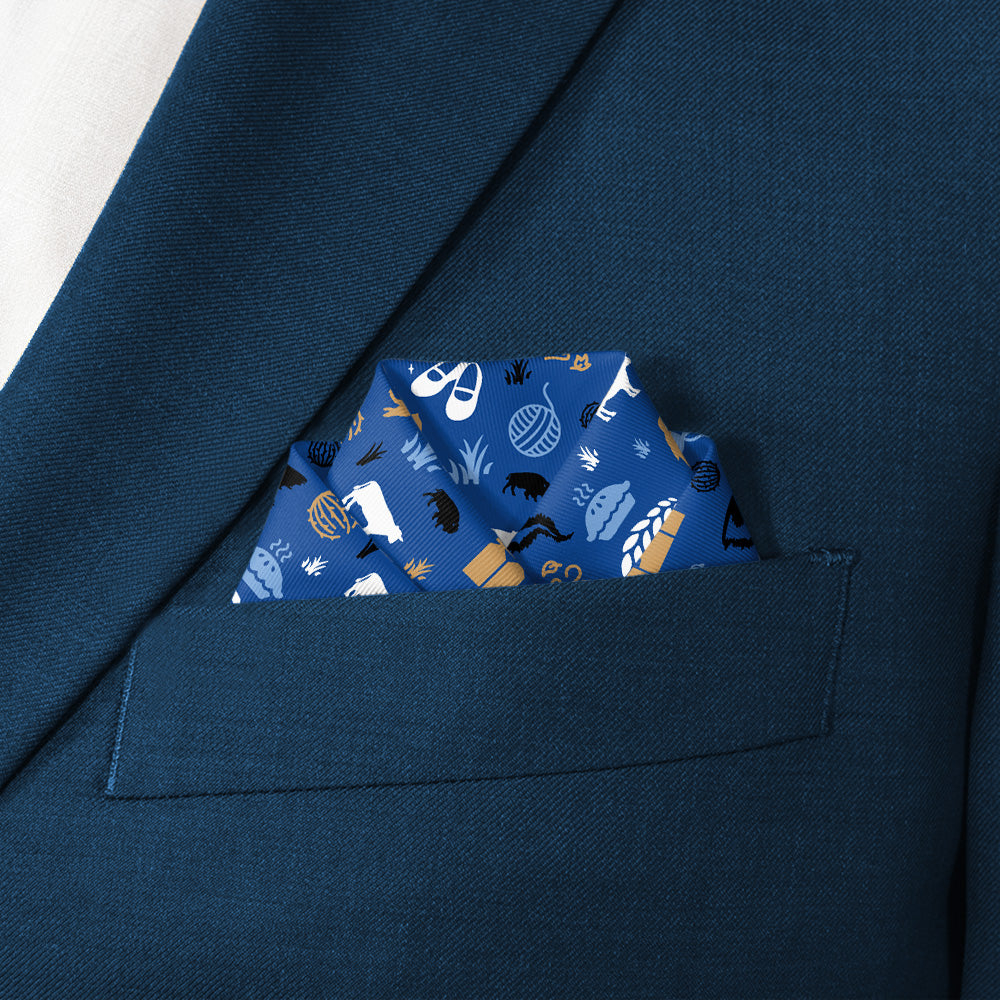 Kansas State Heritage Pocket Square - Scalloped Fold - Knotty Tie Co.