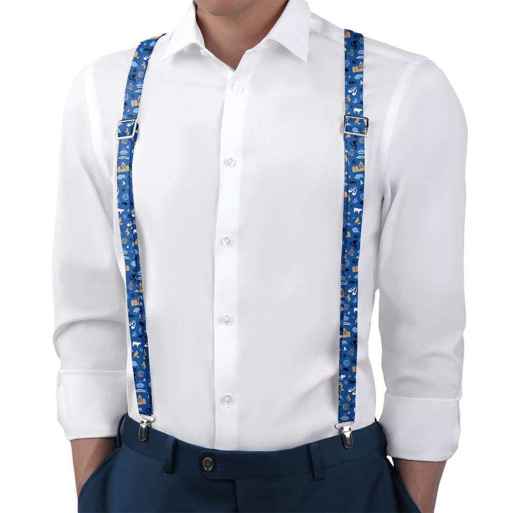 Kansas State Heritage Suspenders - On Model Back View - Knotty Tie Co.