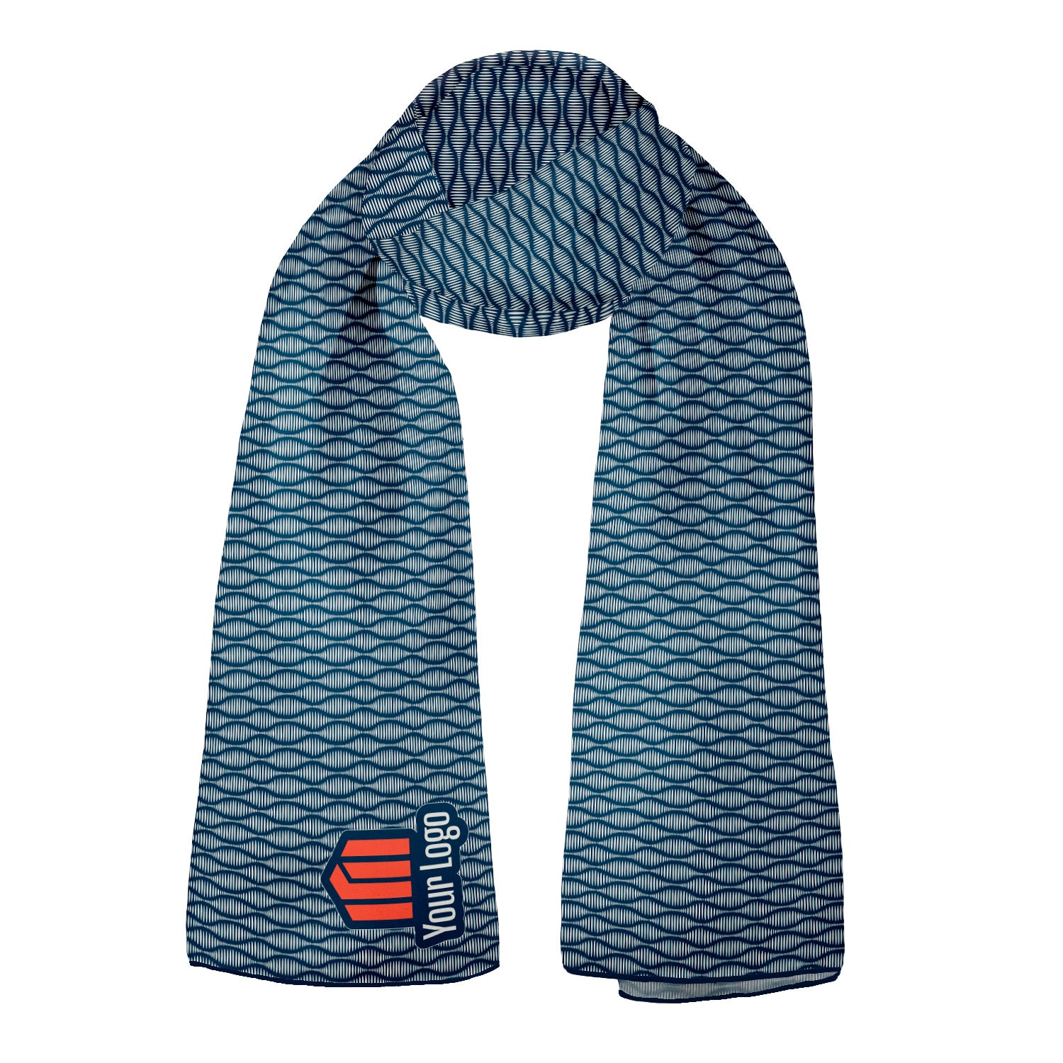 Katagami Geo 1 72 x 24 Rectangle Chiffon Logo Scarf - Knotty Tie Co.