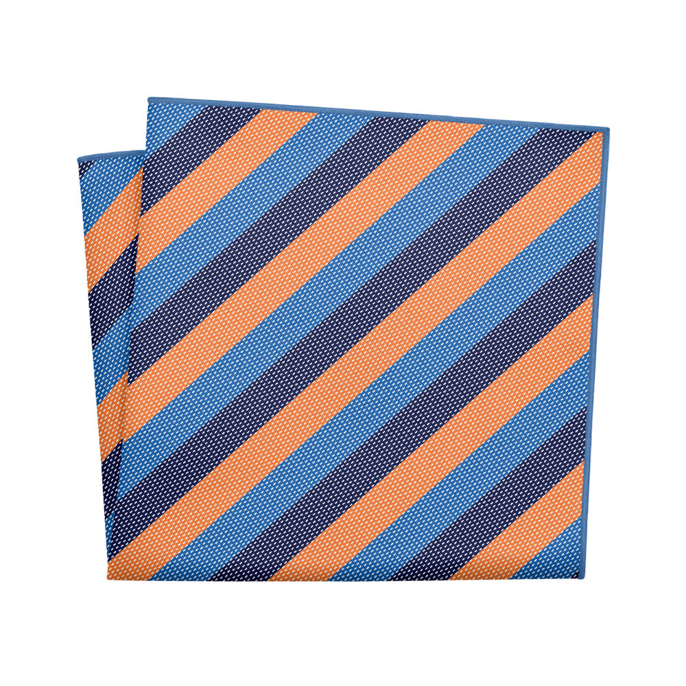 Kent Stripe Pocket Square - 12" Square - Knotty Tie Co.