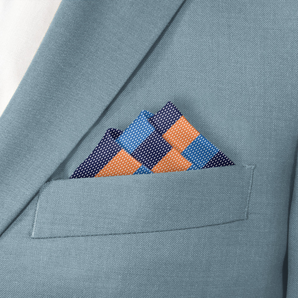 Kent Stripe Pocket Square - Stairs Fold - Knotty Tie Co.