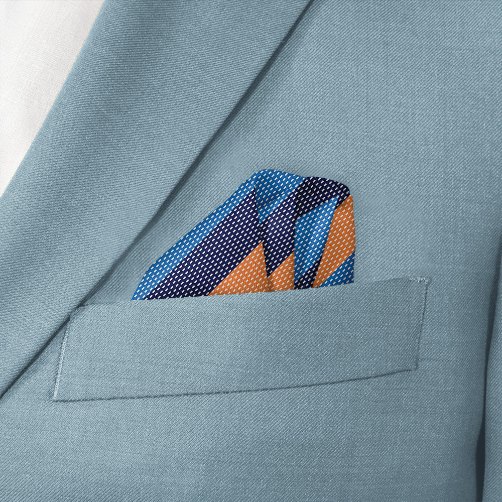 Kent Stripe Pocket Square - Wave Fold - Knotty Tie Co.