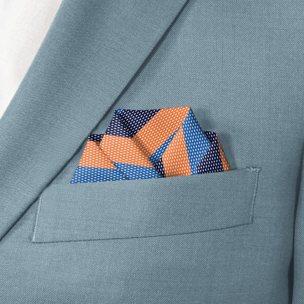 Kent Stripe Pocket Square - Scalloped Fold - Knotty Tie Co.