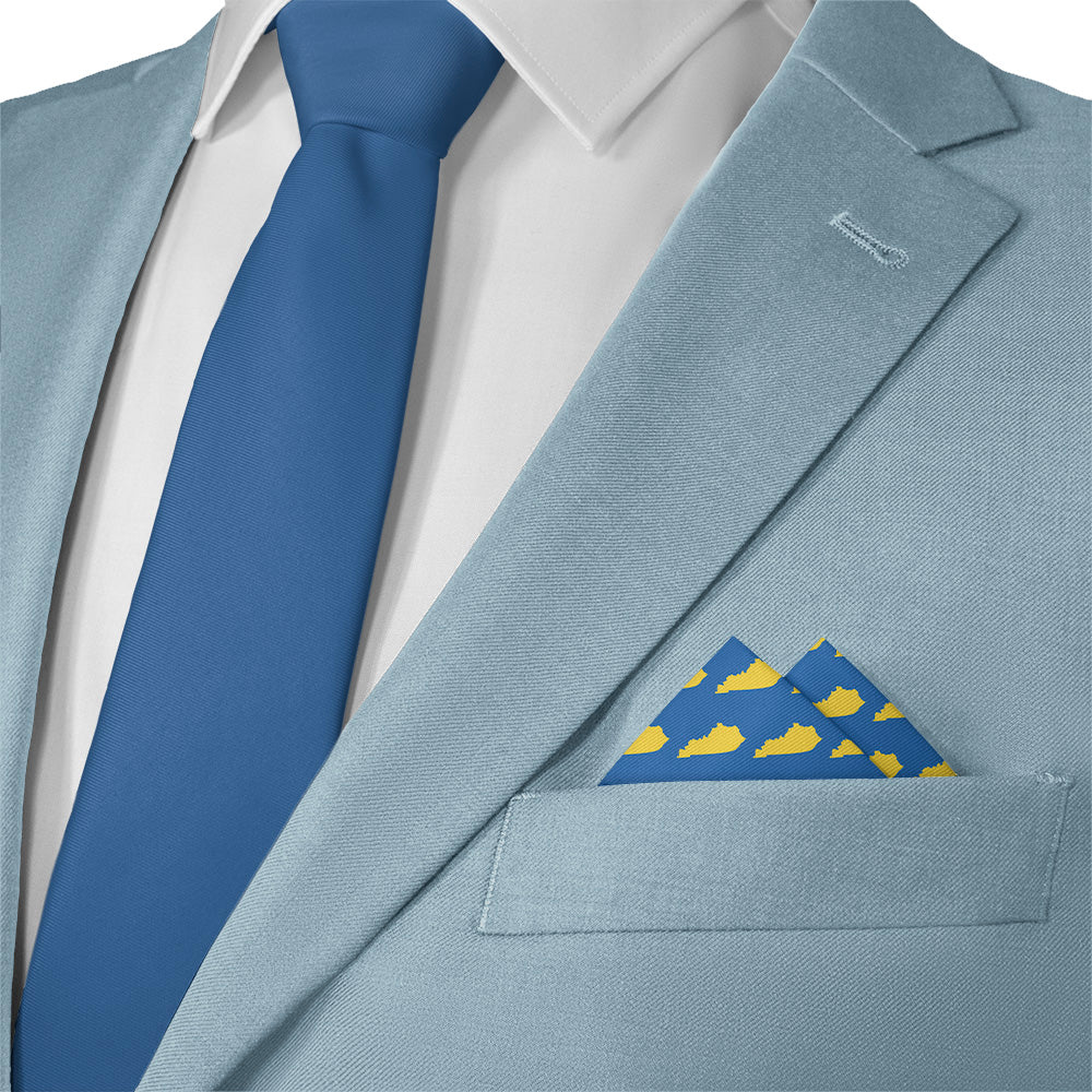 Kentucky State Outline Pocket Square - Matching Necktie- Knotty Tie Co.