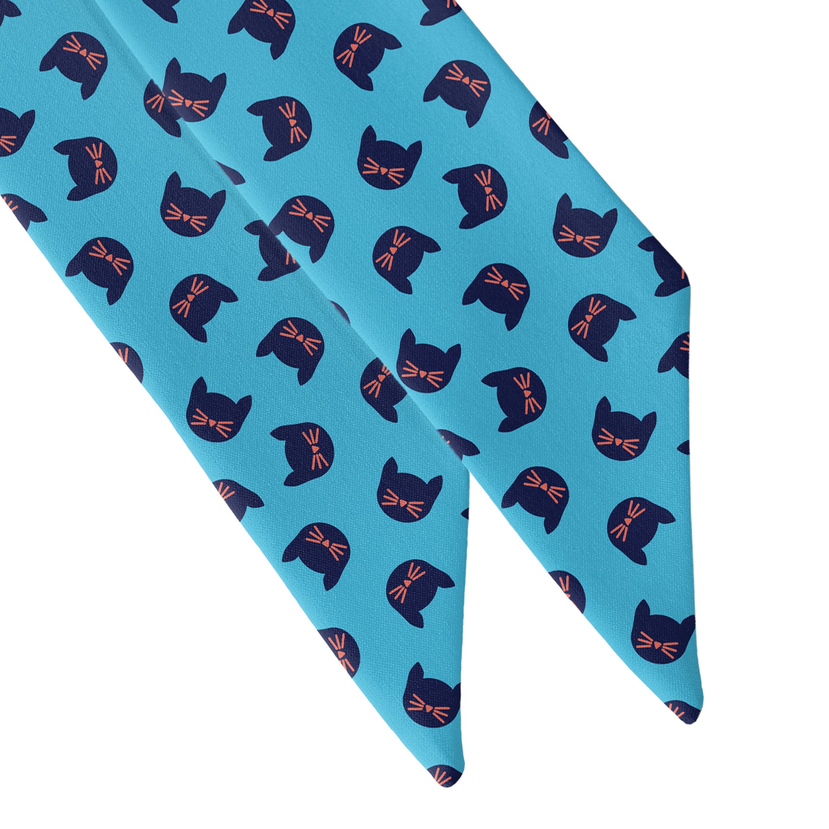 Kitty Cats Hair Scarf - Scarf Tapered Ends - Knotty Tie Co.