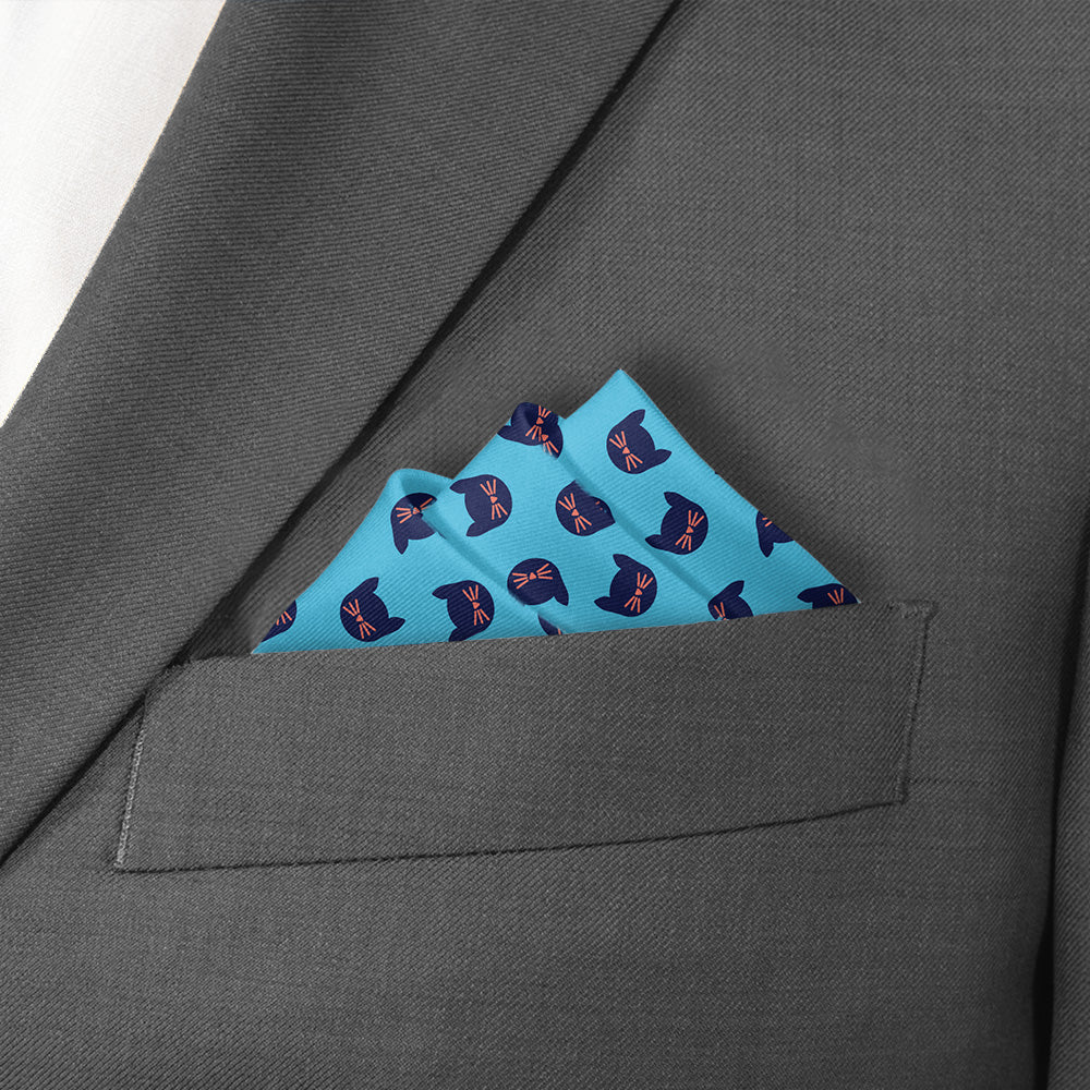 Kitty Cats Pocket Square - Stairs Fold - Knotty Tie Co.
