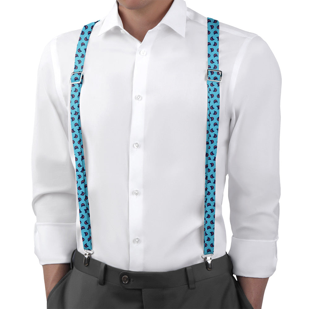 Kitty Cats Suspenders - On Model Back View - Knotty Tie Co.