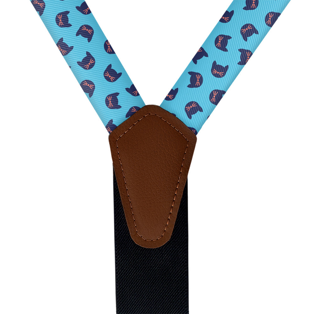 Kitty Cats Suspenders - Vegan Leather Y-Back - Knotty Tie Co.