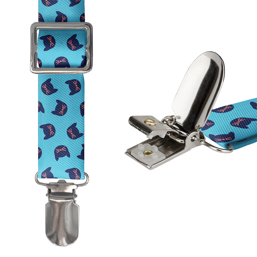 Kitty Cats Suspenders - Hardware and Strap - Knotty Tie Co.