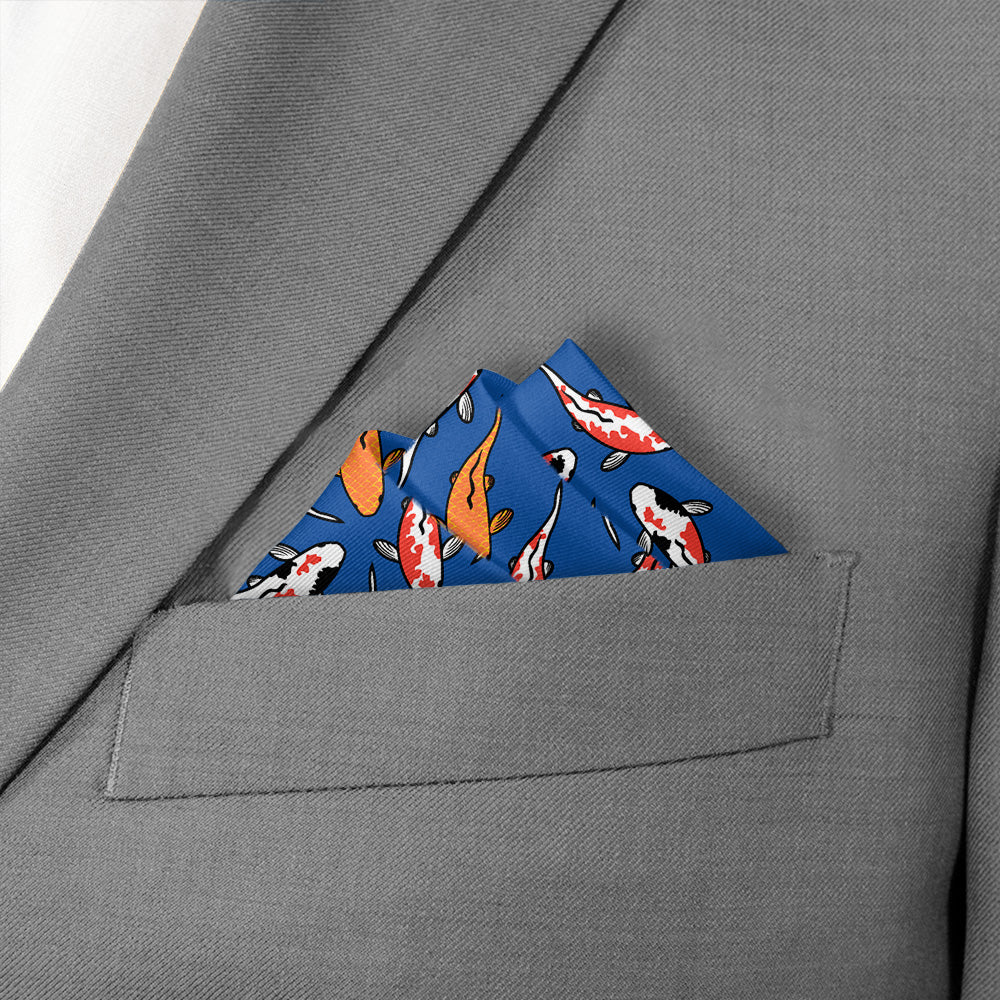 Koi Fish Pocket Square - Stairs Fold - Knotty Tie Co.