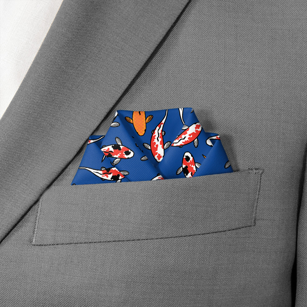 Koi Fish Pocket Square - Scalloped Fold - Knotty Tie Co.