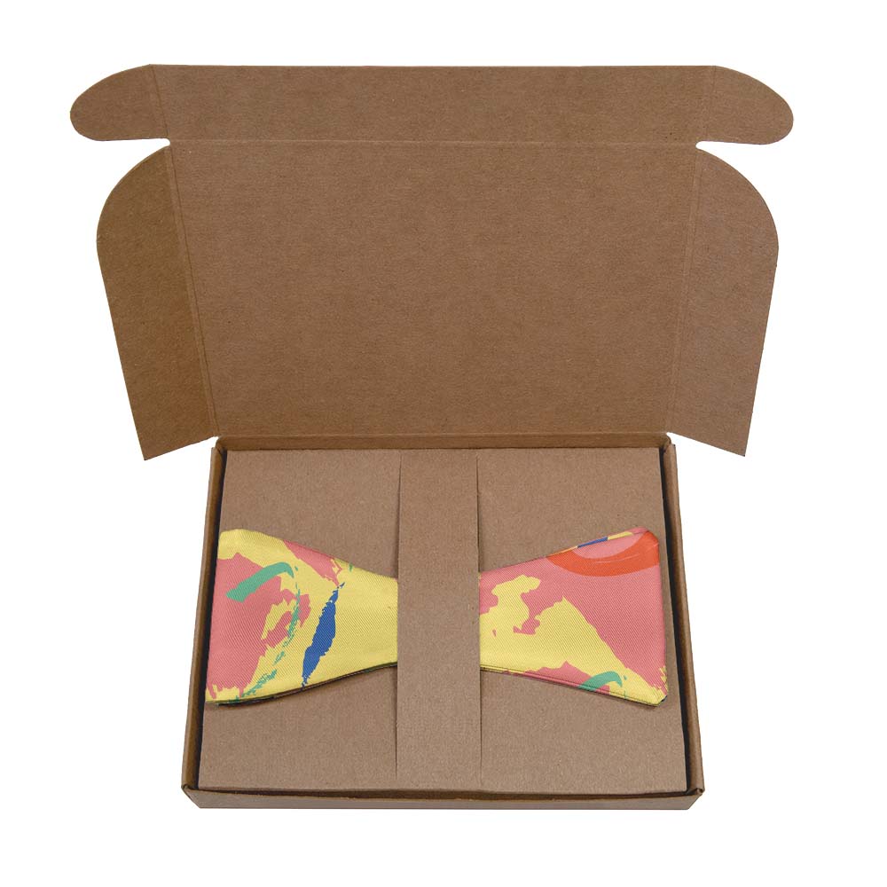 La Splash Bow Tie- Kraft Gift Box Packaging - Knotty Tie Co.