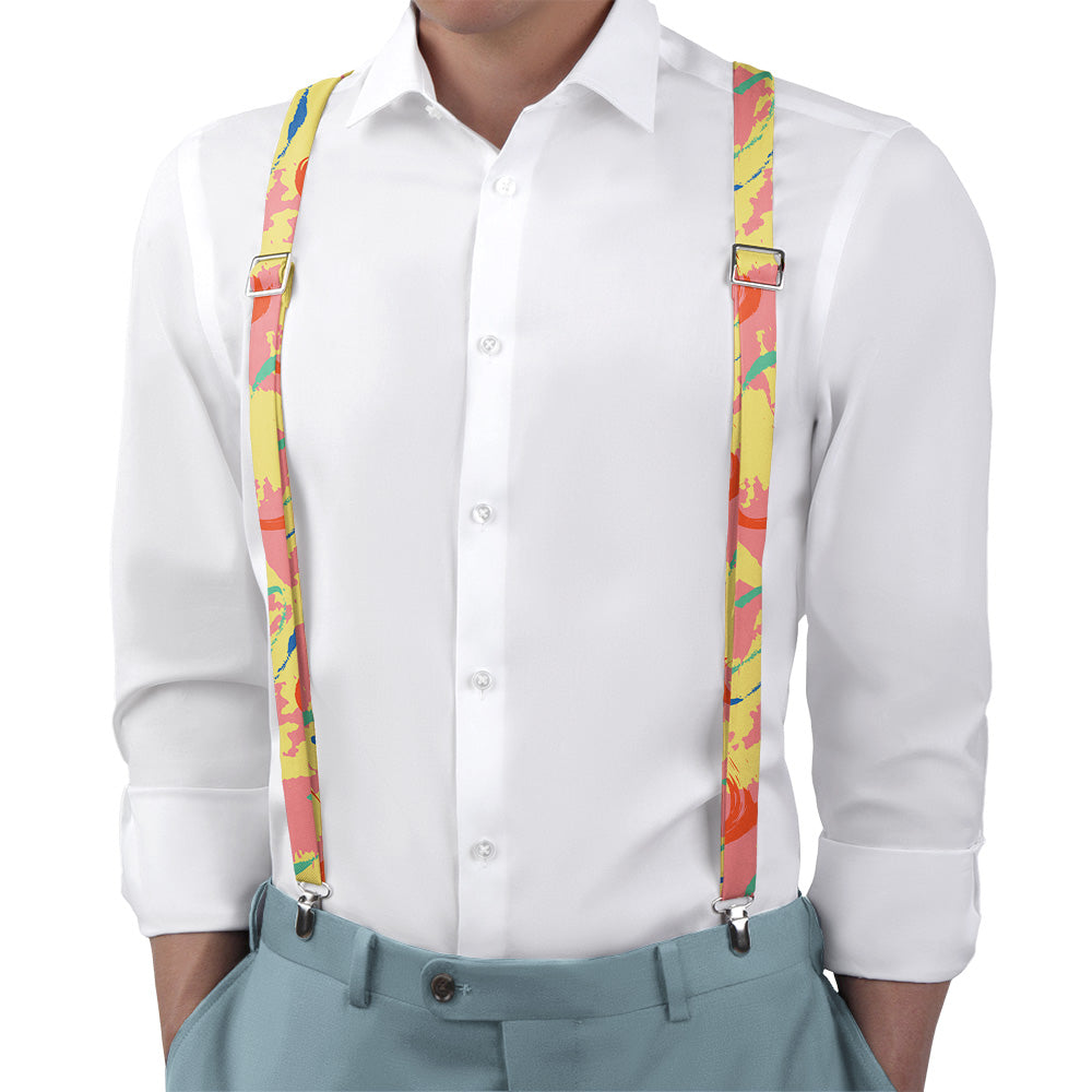 La Splash Suspenders - On Model Back View - Knotty Tie Co.
