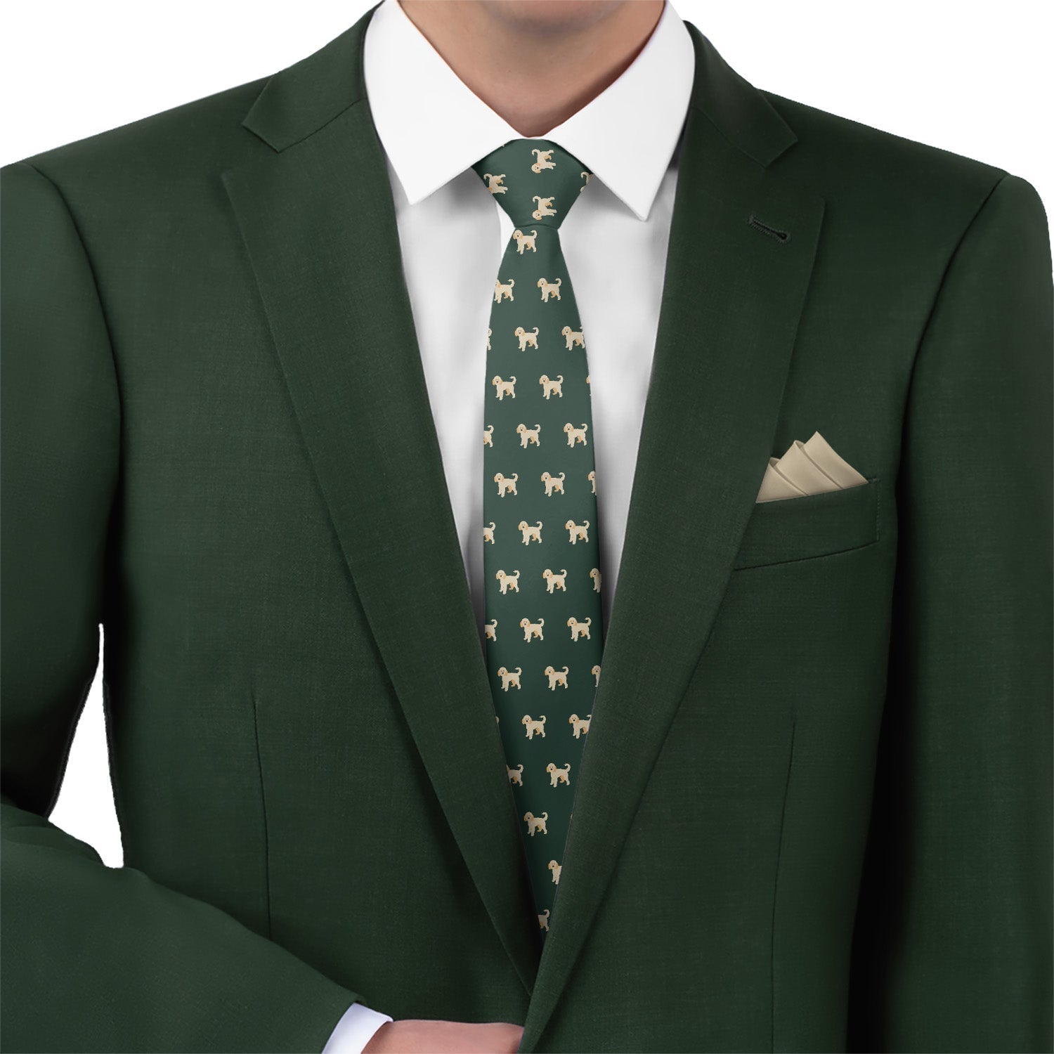 Labradoodle Necktie - Matching Pocket Square - Knotty Tie Co.