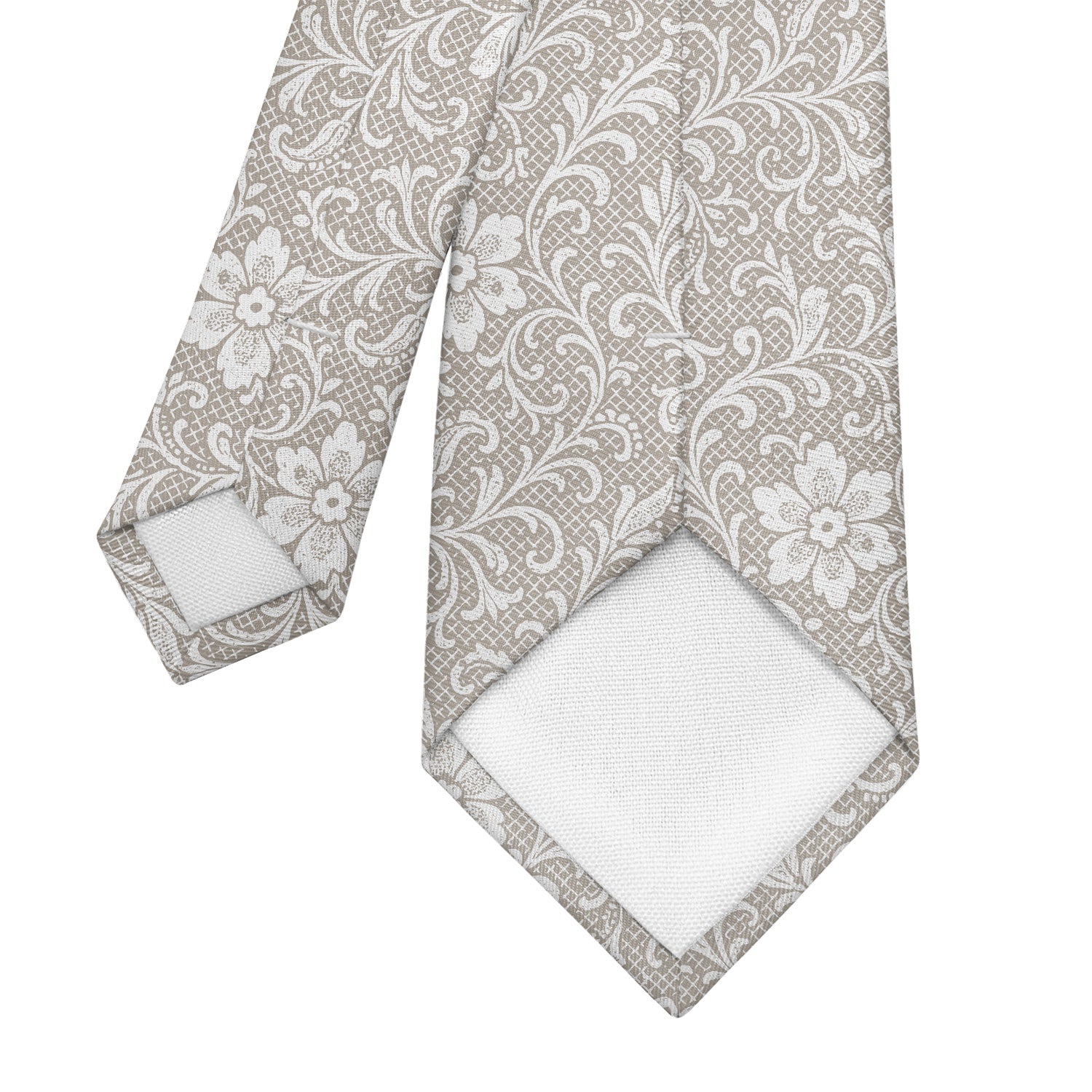 Lacework Floral Necktie - Tipping - Knotty Tie Co.
