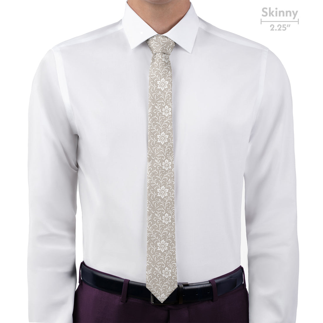 Lacework Floral Necktie - Skinny - Knotty Tie Co.