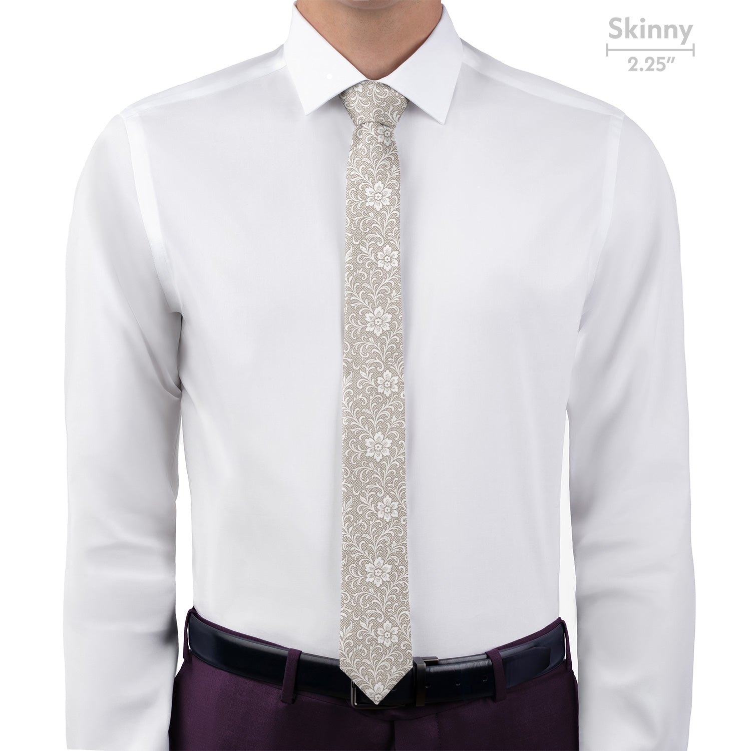 Lacework Floral Necktie - Skinny - Knotty Tie Co.