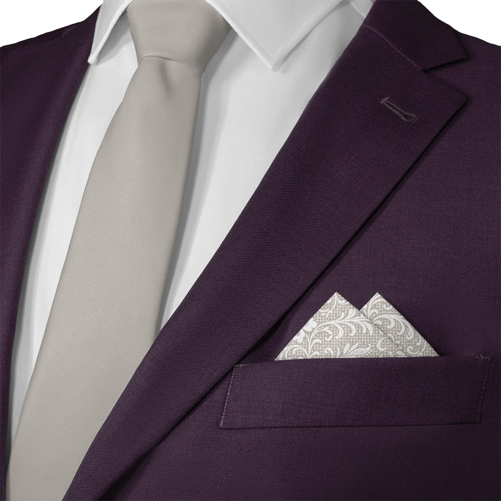 Lacework Floral Pocket Square - Matching Necktie - Knotty Tie Co.