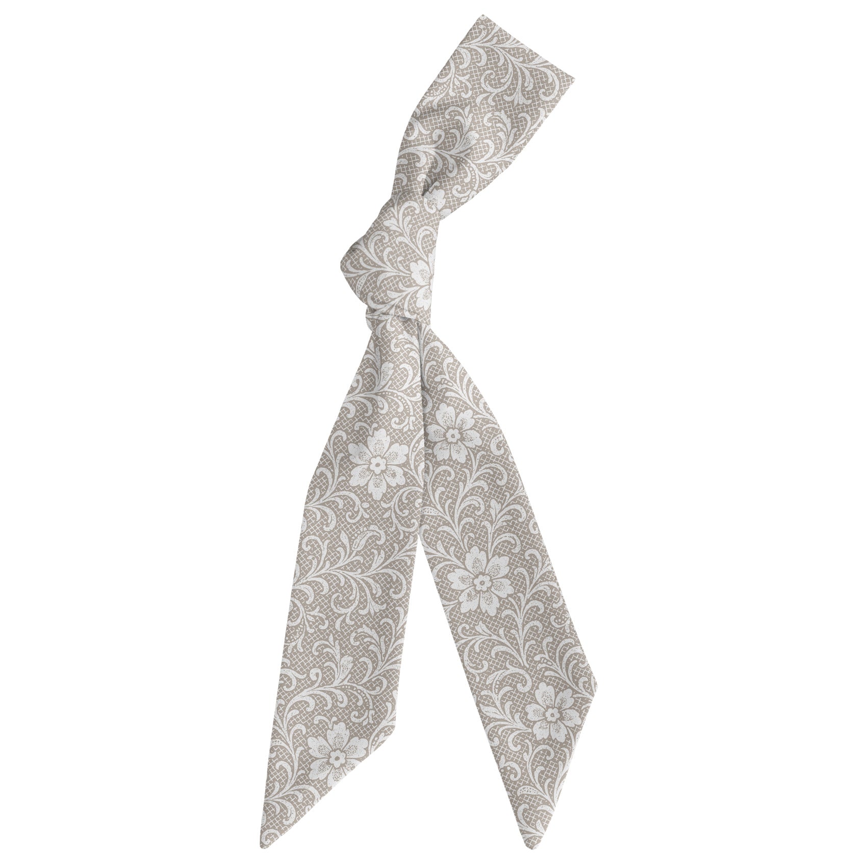 Lacework Floral Hair Scarf - Scarf Tied Into Knot - Knotty Tie Co.