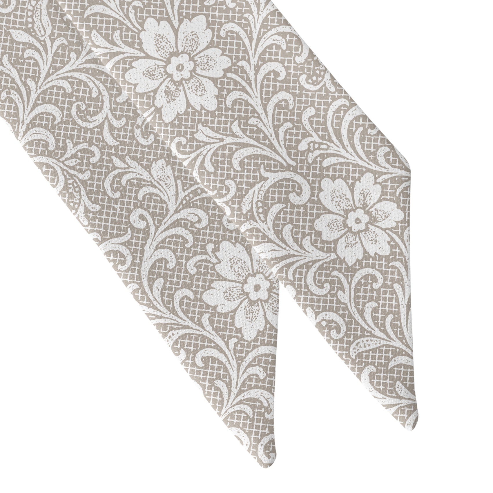 Lacework Floral Hair Scarf - Scarf Tapered Ends - Knotty Tie Co.
