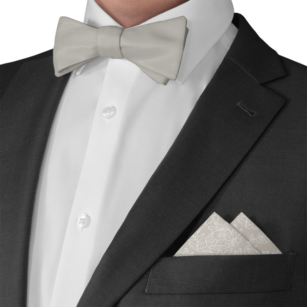 Lacey Floral Pocket Square - Matching Bow Tie - Knotty Tie Co.
