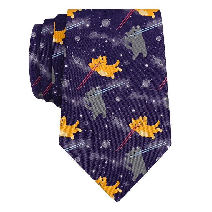 Laser Cats Necktie - Rolled - Knotty Tie Co.