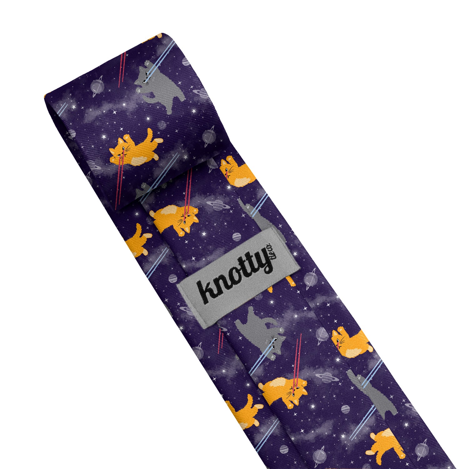 Laser Cats Necktie - Tag - Knotty Tie Co.