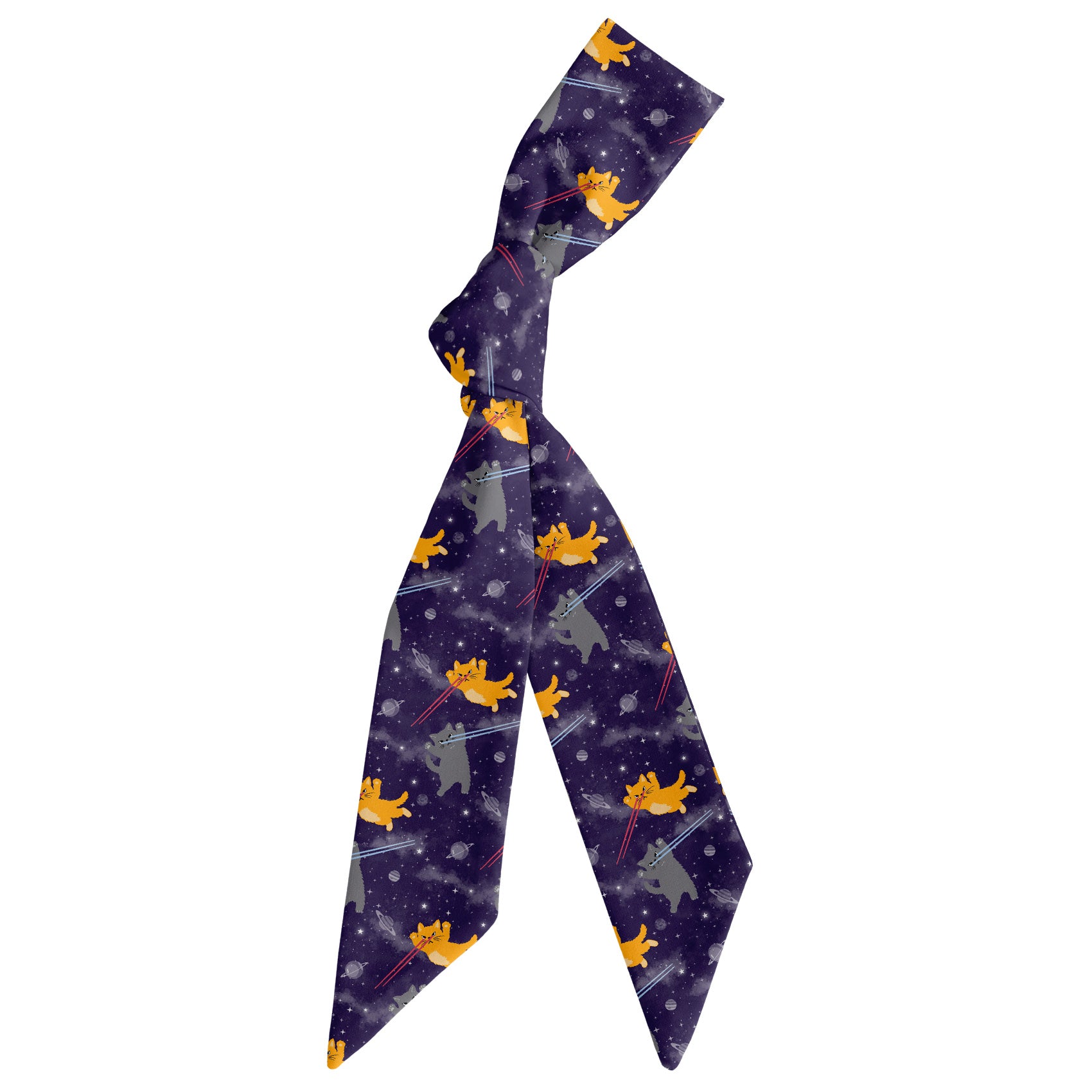Laser Cats Hair Scarf - Scarf Tied Into Knot - Knotty Tie Co.