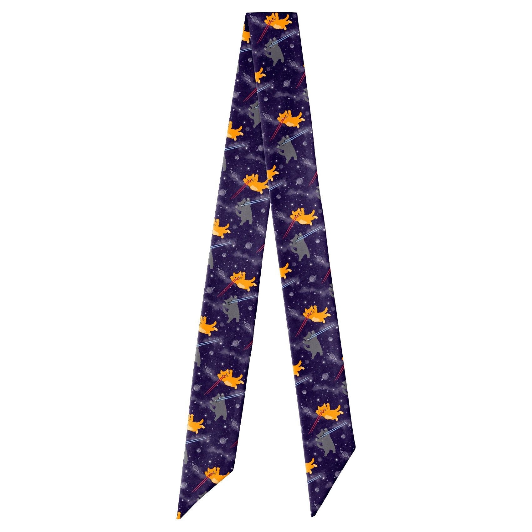 Laser Cats Hair Scarf - Full View of Hair Scarf - Knotty Tie Co.