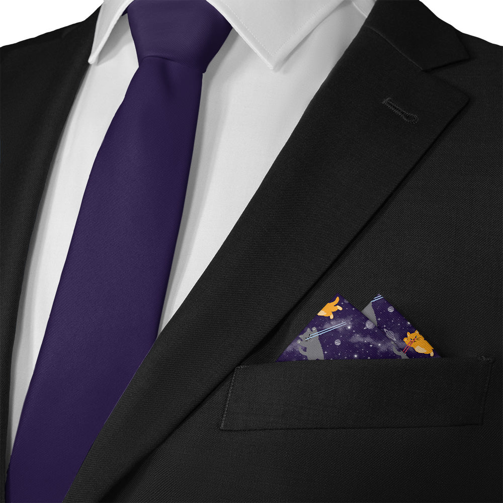Laser Cats Pocket Square - Matching Necktie- Knotty Tie Co.