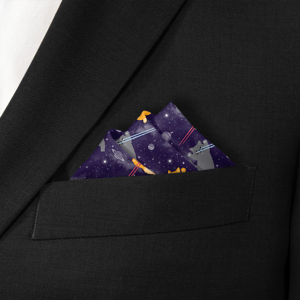 Laser Cats Pocket Square - Stairs Fold - Knotty Tie Co.