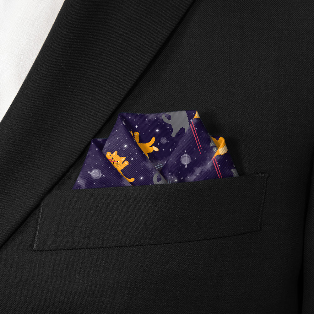 Laser Cats Pocket Square - Scalloped Fold - Knotty Tie Co.