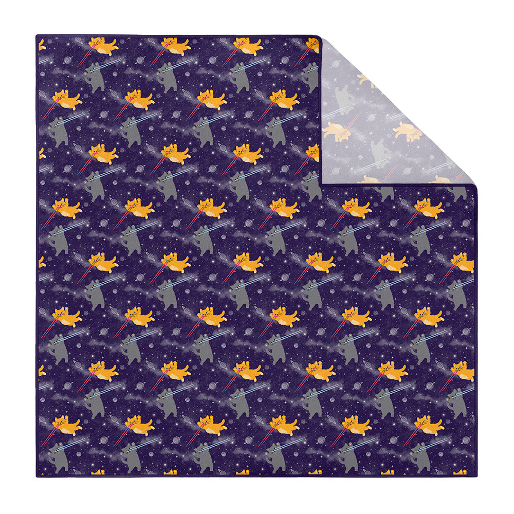 Laser Cats Pocket Square - Printed - Knotty Tie Co.