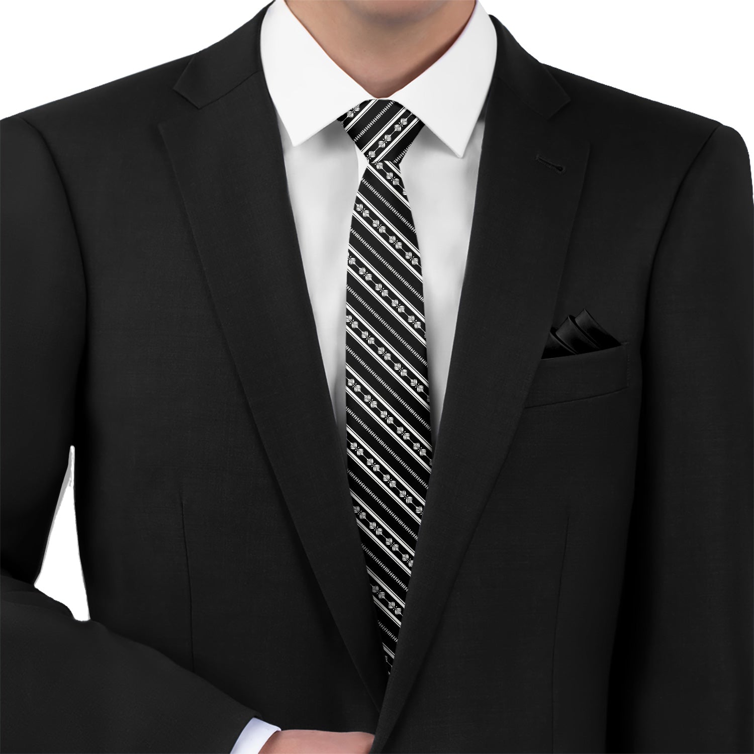 Laurel Stripe Necktie - Matching Pocket Square - Knotty Tie Co.