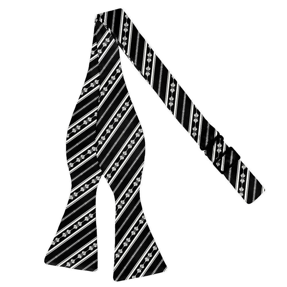 Laurel Stripe Bow Tie - Self Tie Flat - Knotty Tie Co.